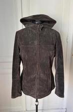 Suede damesjas met capuchon, Verzenden, Zo goed als nieuw, Maat 42/44 (L), Bruin