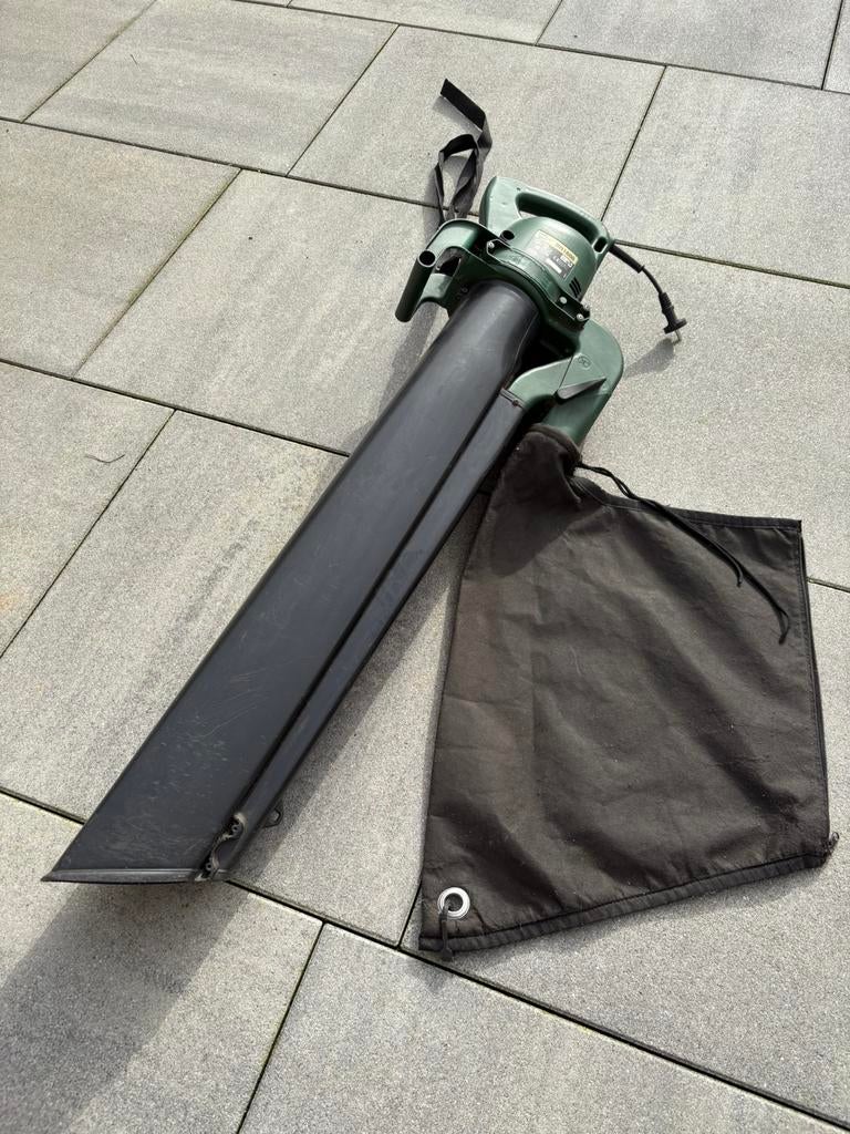 Greenway bladblazer, blaast, zuigt en versnippert., Tuin en Terras, Bladblazers, Zo goed als nieuw, Handgedragen, Elektrisch, Met opvangzak