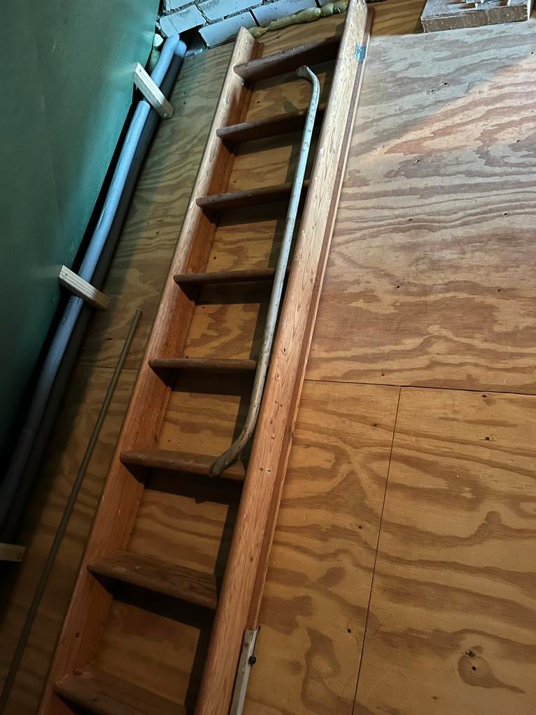 Houten zoldertrap met leuning, Ophalen, Gebruikt, Trap, 2 tot 4 meter