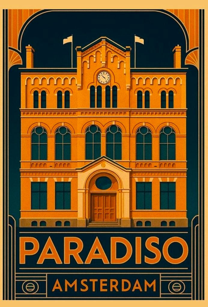 Poster Paradiso A3 Artdeco stijl, Verzamelen, Posters, Rechthoekig Staand, Nieuw, Ophalen of Verzenden, A1 t/m A3