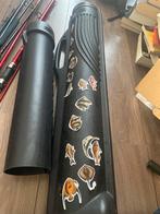 Hengelkokers met stickers, Ophalen, Gebruikt, Koffer of Tas