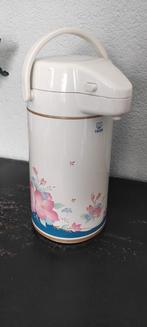 Vintage thermoskan isoleerkan wit bloemen, Kunststof, Ophalen of Verzenden, Wit, Overige typen