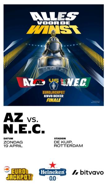 AZ - NEC bekerfinale, Tickets en Kaartjes, Losse kaart, Twee personen, April