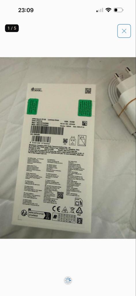 OPPO Reno14 FS 5G Luminous Green 128GB 512GB, Overige modellen, Nieuw, Ophalen of Verzenden, Met simlock