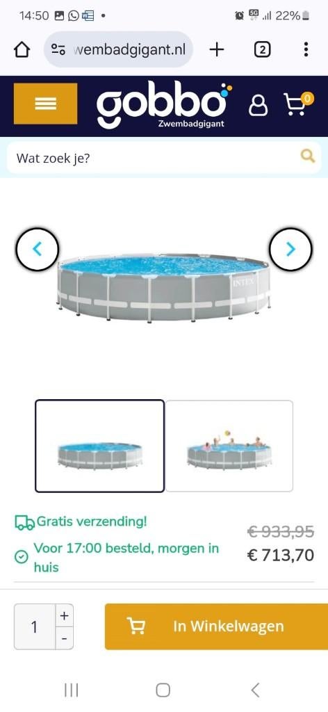 Opzetzwembad, Ophalen, Zo goed als nieuw