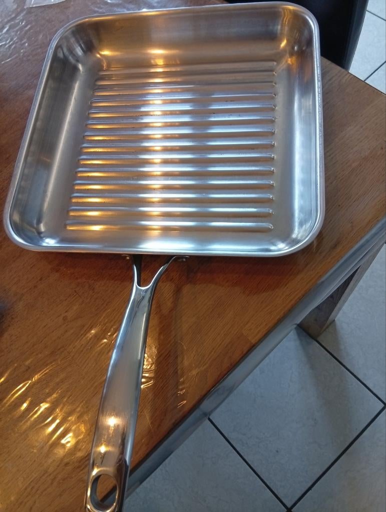 Grillpan rvs - BK superior triply - Inductie geschikt, Zilver, Ophalen of Verzenden, Metaal, Overige merken