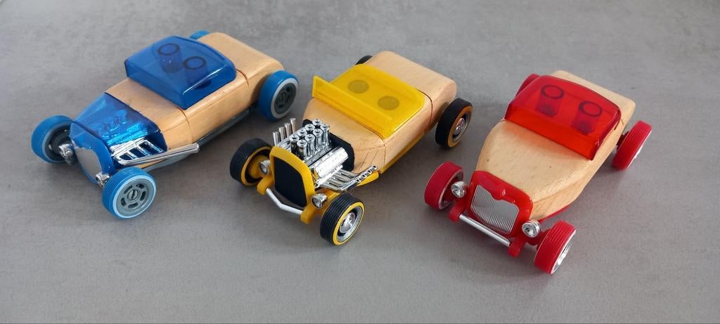 3 hotrods hot rods Automoblox, Ophalen of Verzenden, Groter dan 1:32, Auto, Overige merken