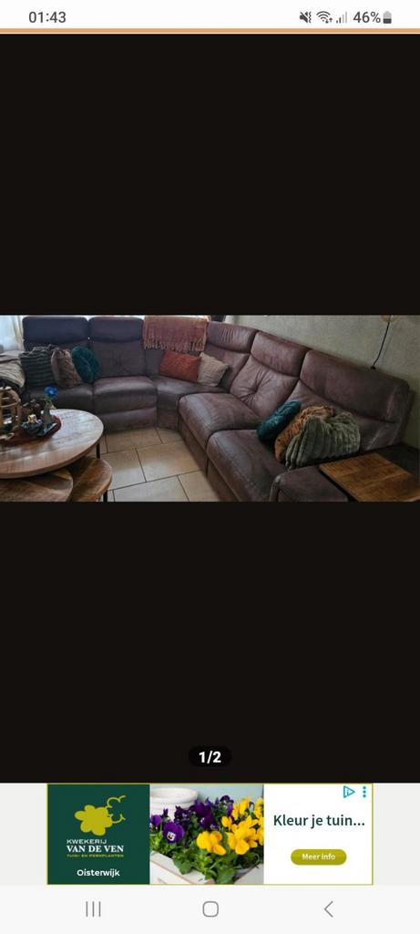 Hoekbank elektrisch  - past niet in onze woning, Huis en Inrichting, Banken | Bankstellen, Gebruikt, Hoekbank, Vierpersoons of meer