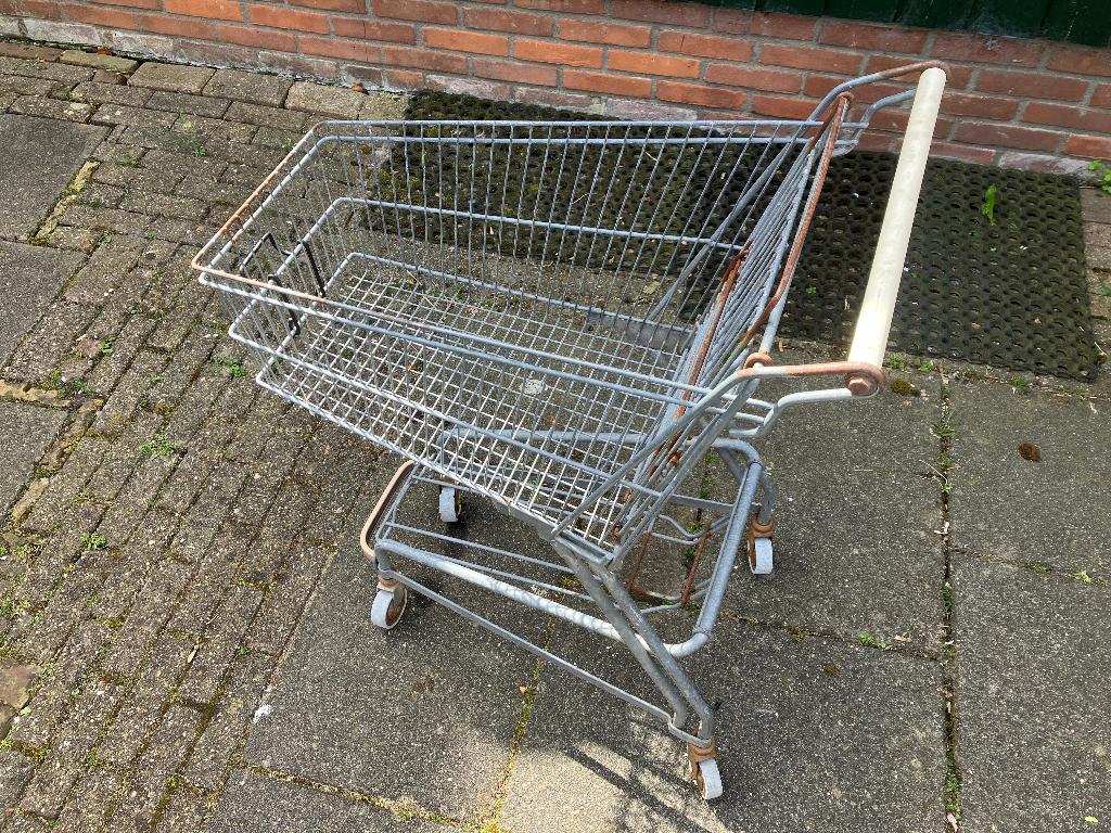 autentiek originele winkelwagen boodschappenwagen, Ophalen, Gebruikt, Metaal, 60 tot 100 cm