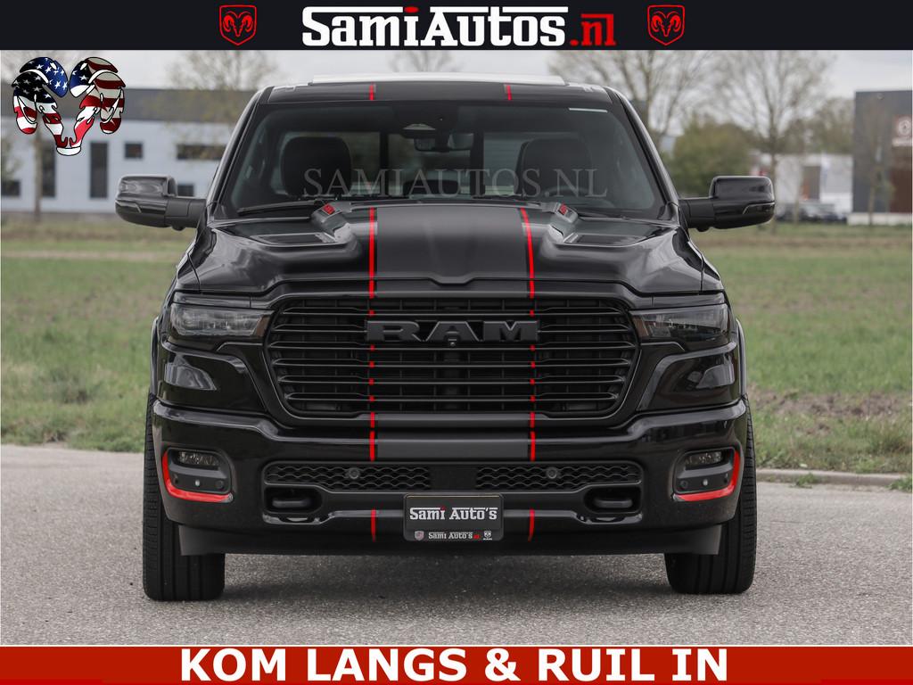 Dodge Ram NIGHT PREMIUM | 426PK | STRIPING | LUCHTVERING | H, Auto's, Automaat, Gebruikt, Met garantie (alle), Zwart