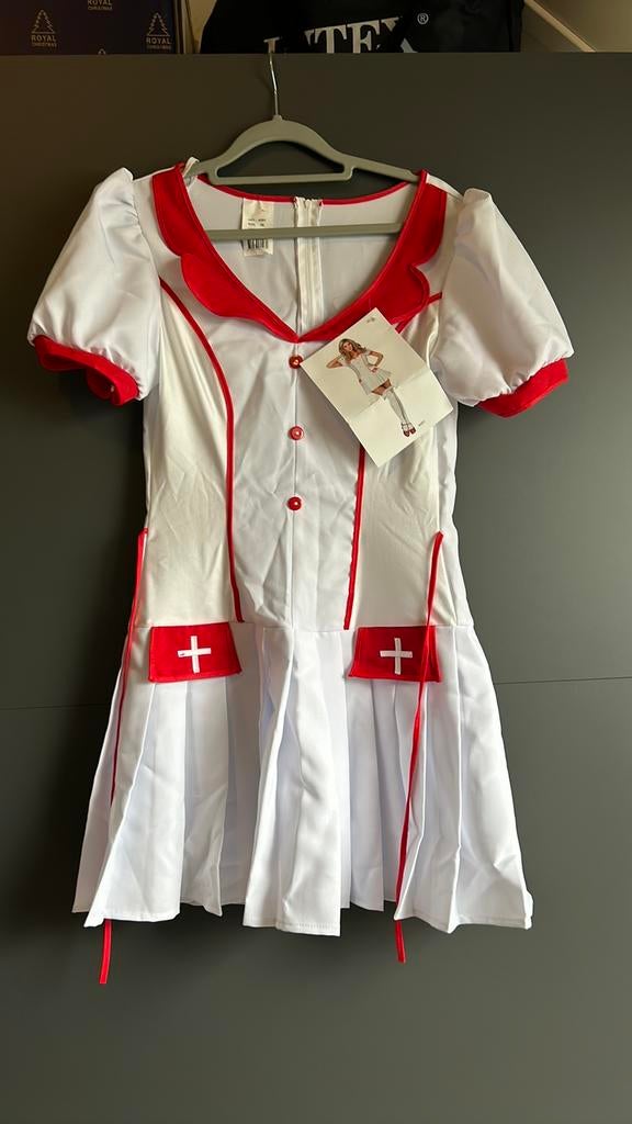 Carnavalspak verpleegster maat 36/38 incl accessoires, Ophalen of Verzenden, Zo goed als nieuw, Maat 36 (S), Carnaval