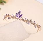 Gouden Prinses Tiara met Paarse Stenen (GLOEDNIEUW), Ophalen of Verzenden, Nieuw, Goud, Dame