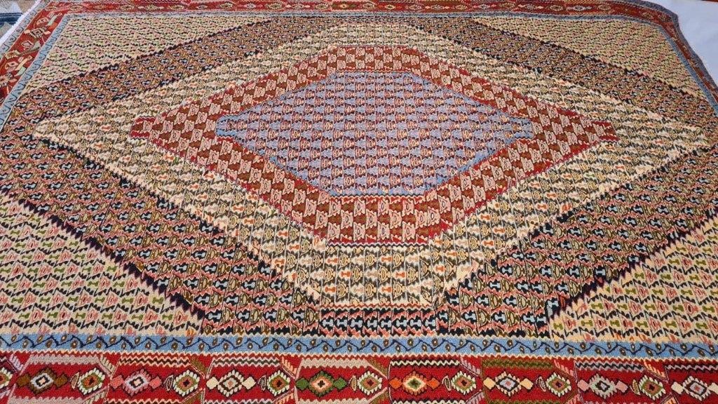 Senneh kelim Perzisch tapijt 307 x 210/wandkleed/tafelkleed, Huis en Inrichting, Stoffering | Tapijten en Kleden, Www.simatapijten.nl