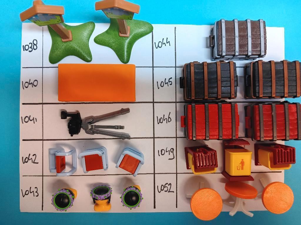 Playmobil Onderdelen 1038-52 Hoofd Stoel Kist Bed Prullenbak, Verzenden, Gebruikt, Los playmobil
