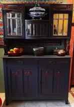 prachtige art deco servieskast met geslepen spiegelruitjes, Huis en Inrichting, Kasten | Buffetkasten, Ophalen, Art deco, landelijk