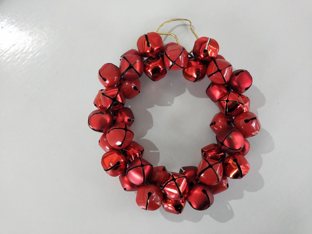 Kerstkrans - bellen - rood - kerstdecoratie - kersthanger, Ophalen of Verzenden, Nieuw