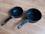 2 pannen, nog prima te gebruiken!, Huis en Inrichting, Keuken | Potten en Pannen, Ophalen, Gebruikt, Rvs, Pannenset