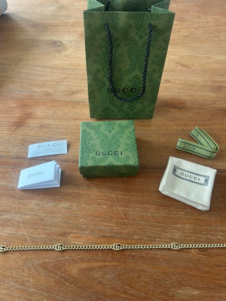 Gucci ketting premium steel nieuw in doos, Ophalen of Verzenden, Zo goed als nieuw, Goud, Overige materialen