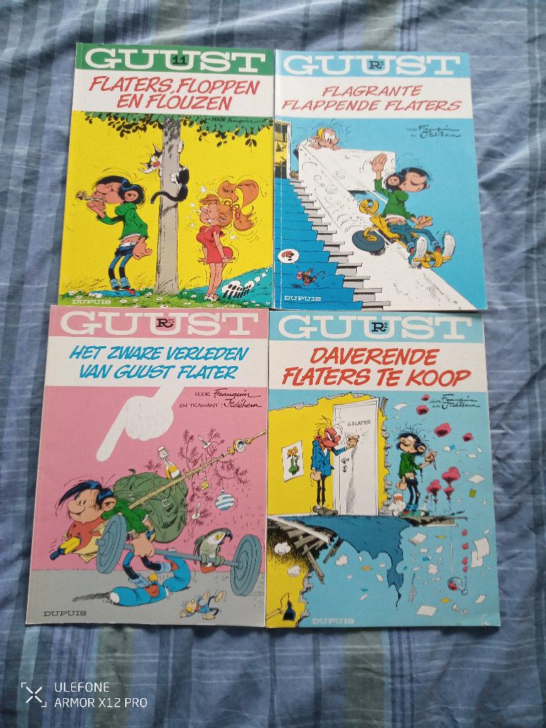 4 Guust flater R2 R3 R5 11 + 3 Trigië Trigie, Boeken, Meerdere stripboeken, Ophalen of Verzenden, Gelezen, Franquin