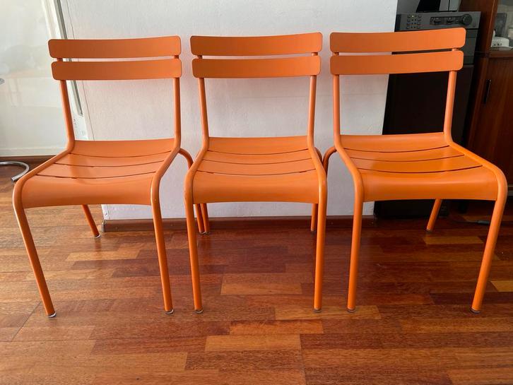 3 Fermob Luxembourg stoelen zie beschrijving, Tuin en Terras, Tuinstoelen, Gebruikt, Metaal, Stapelbaar, Ophalen