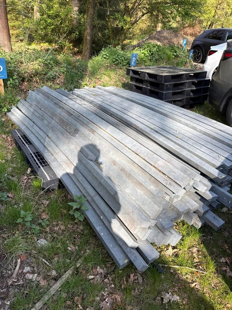 Ongeveer 100 composiet balken 120cm lang 5x7cm, Doe-het-zelf en Verbouw, Hout en Planken, Ophalen, Gebruikt, 50 mm of meer, Balk