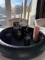 Dienblad met kandelaars, Ophalen of Verzenden, Zo goed als nieuw, Rond, Hout