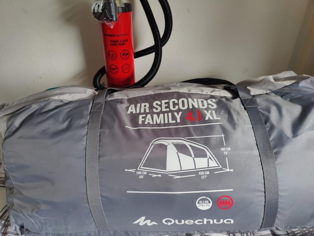Nieuwe Quechua Air Seconds Family 4.1 XL tent met pomp, Ophalen of Verzenden, Nieuw, Tot en met 4