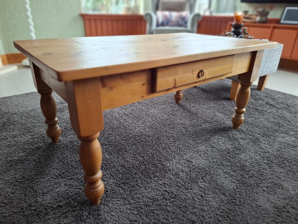 massief grenen houten salontafel tafel landelijk, Huis en Inrichting, Tafels | Salontafels, Ophalen, 100 tot 150 cm, 50 tot 100 cm
