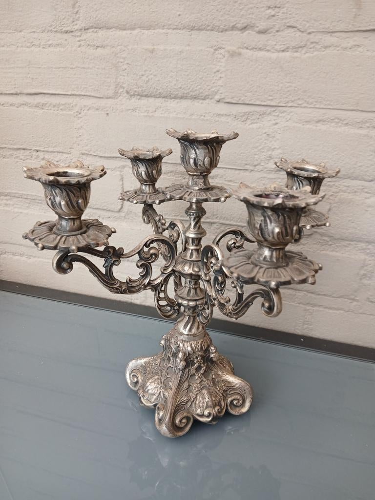 Vintage tinnen kandelaar, Ophalen, Overige materialen