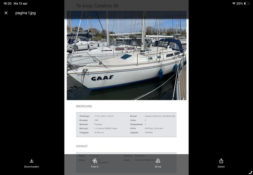 Mooi degelijk zeiljacht te koop, Watersport en Boten, Gebruikt, Diesel, Ophalen of Verzenden, 9 tot 12 meter