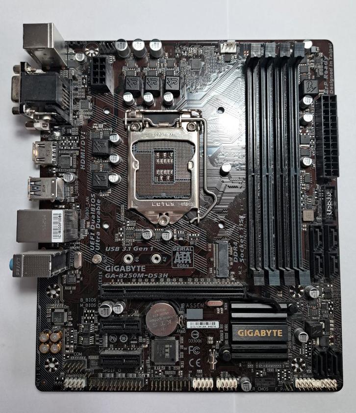 Moederbord Gigabyte B250M-DS3H, Computers en Software, Moederborden, Gebruikt, Intel, DDR4, Verzenden