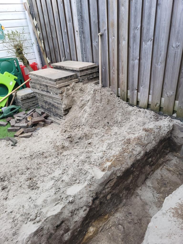 Gratis paar kruiwagens wit zand, Gebruikt, Ophalen of Verzenden, 10 m² of meer, Beton