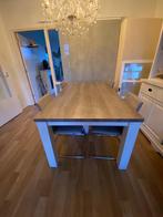 Grote houten eettafel in brocante stijl (190x102 cm), Ophalen, Gebruikt, 100 tot 150 cm, Vijf personen of meer