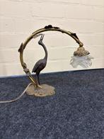Zeldzame Art Nouveau Reiger Lamp - Frankrijk, ca. 1900, Antiek en Kunst, Ophalen