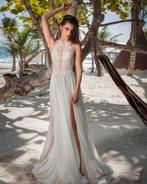 Trouwjurk met split maat 36, Ophalen of Verzenden, Zo goed als nieuw, Wit, Trouwjurk