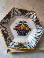 Handbeschilderd Vogelbord Makkum Tichelaar Delft Hexagon, Antiek en Kunst, Ophalen