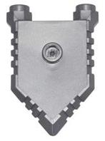 Lego Flat Silver Minifigure, Shield Pentagonal with Grooved, Ophalen of Verzenden, Gebruikt, Losse stenen, Lego