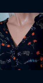 Leuke zwarte lange blouse met bloemetjes Janina maat 44 46, Zwart, Maat 42/44 (L), Ophalen of Verzenden, Gedragen