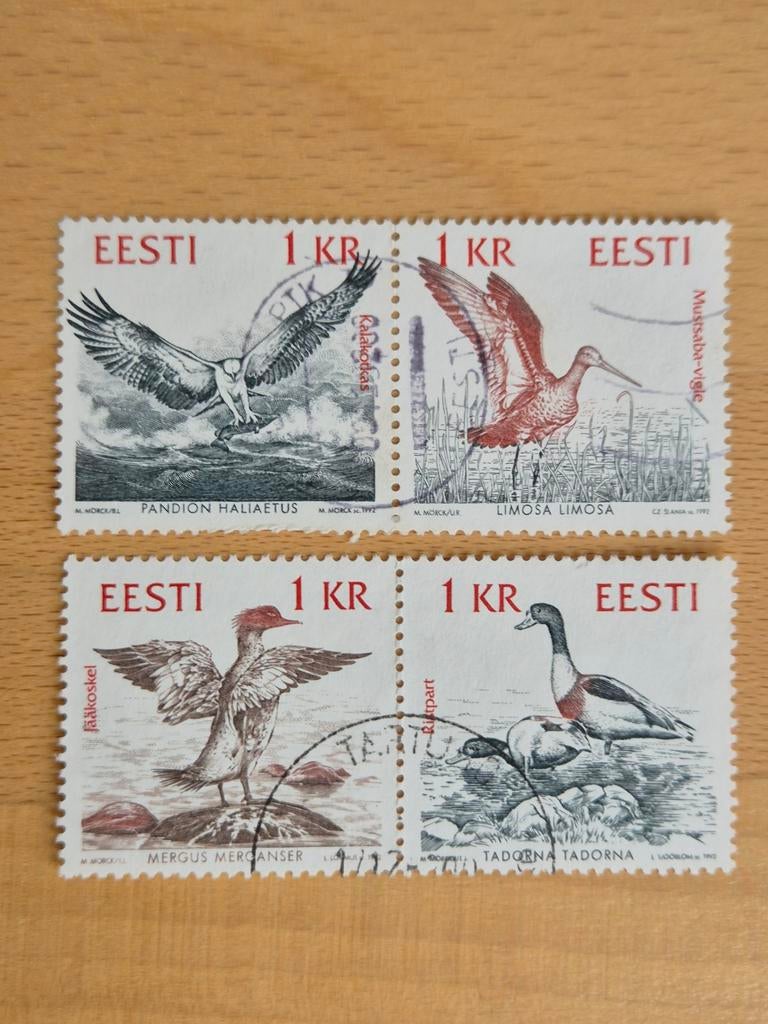 Estland 1992 vogels, Ophalen of Verzenden, Gestempeld, Dier of Natuur