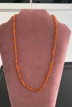 Vintage oranje glaskralen ketting, Sieraden, Tassen en Uiterlijk, Kettingen, Ophalen of Verzenden, Zo goed als nieuw, Oranje, Overige materialen