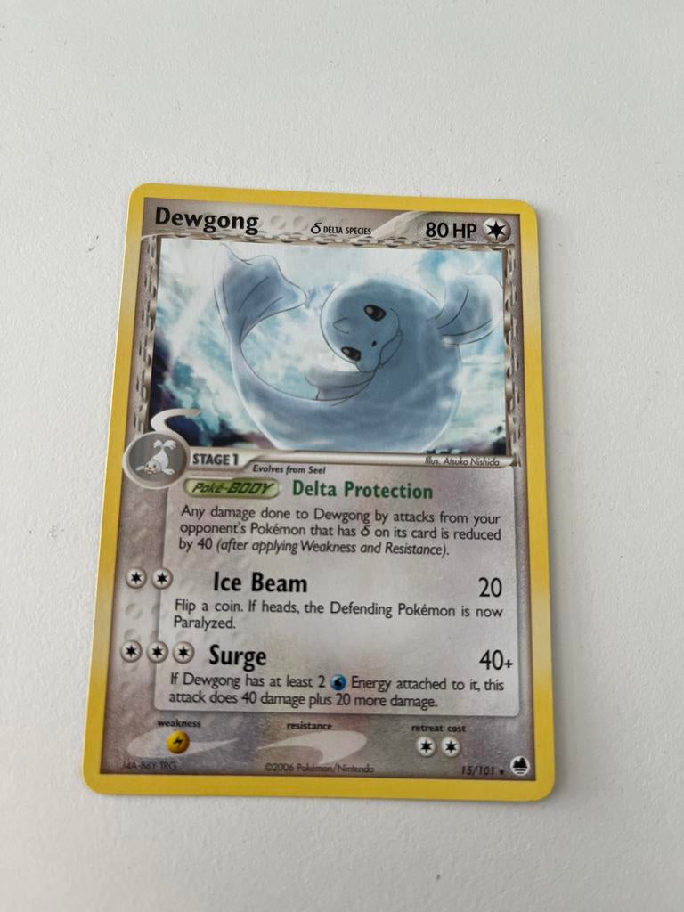 Dewgong, Pokémon Kaart 15/101 Dragon Frontiers, Ophalen of Verzenden, Zo goed als nieuw, Losse kaart