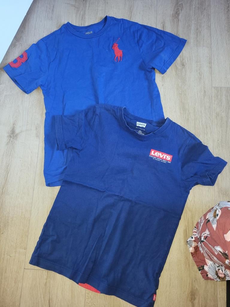 Polo Ralph Lauren & Levi's T-shirts Maat 164 💫, Ophalen of Verzenden, Zo goed als nieuw, Shirt of Longsleeve, Jongen
