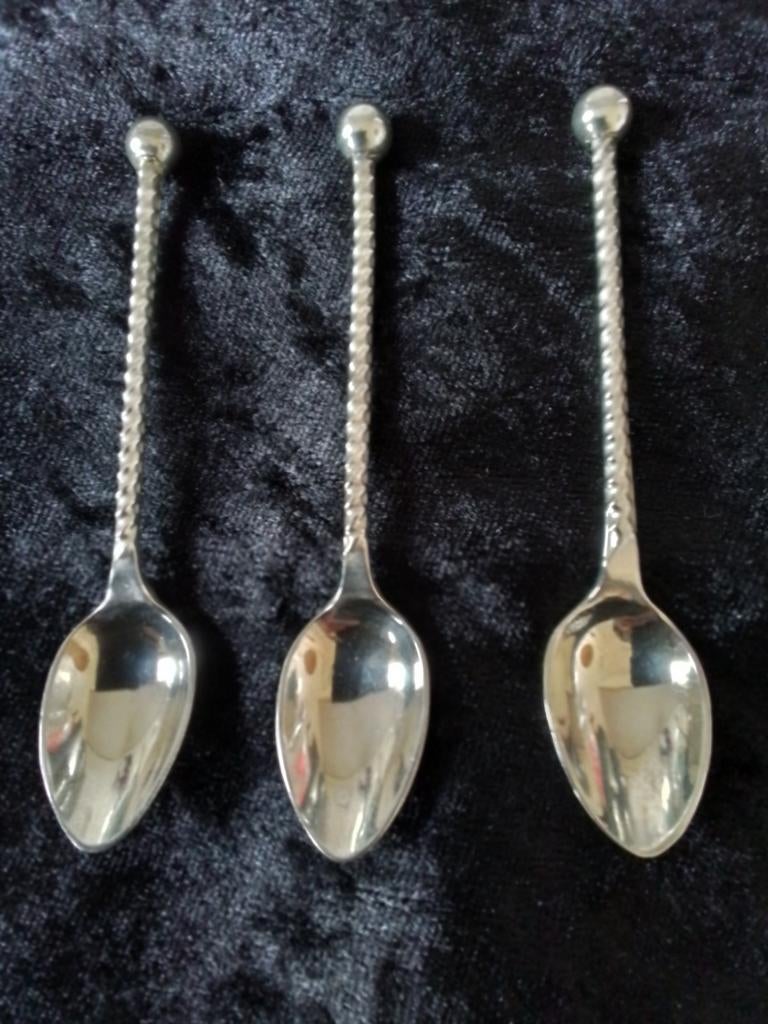 Drie zilveren Potosi likeur lepeltjes, Ophalen of Verzenden