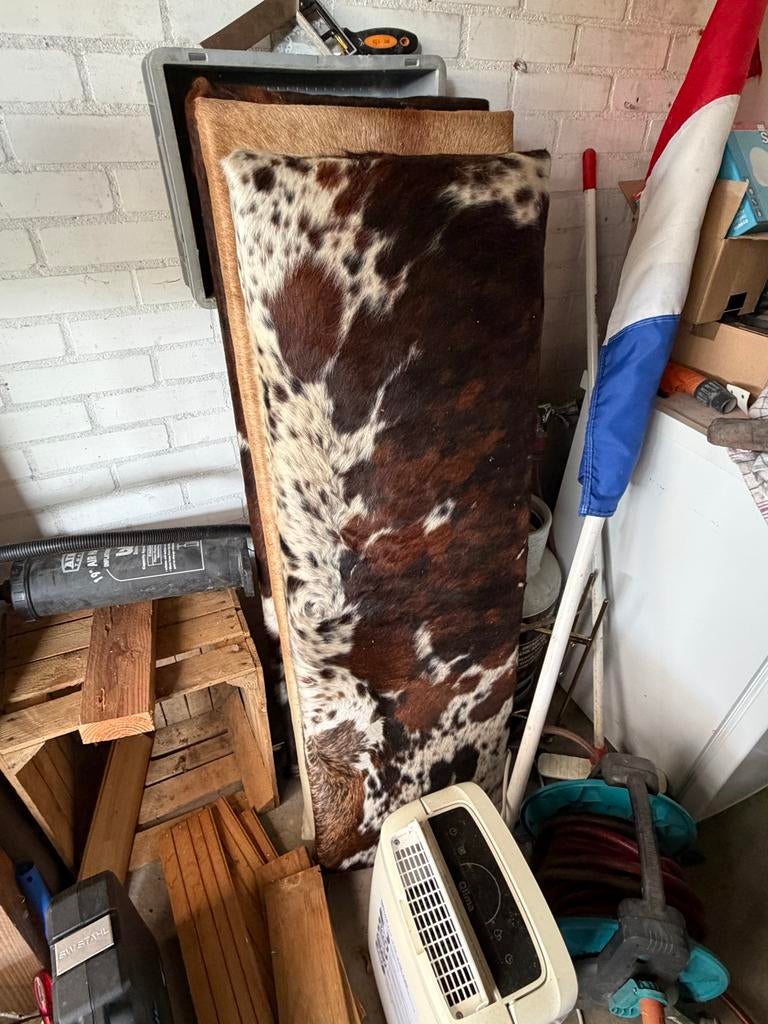 Koeienhuid bankzittingen - 130x40 cm, Ophalen, Gebruikt, Overige maten, Minder dan 75 cm