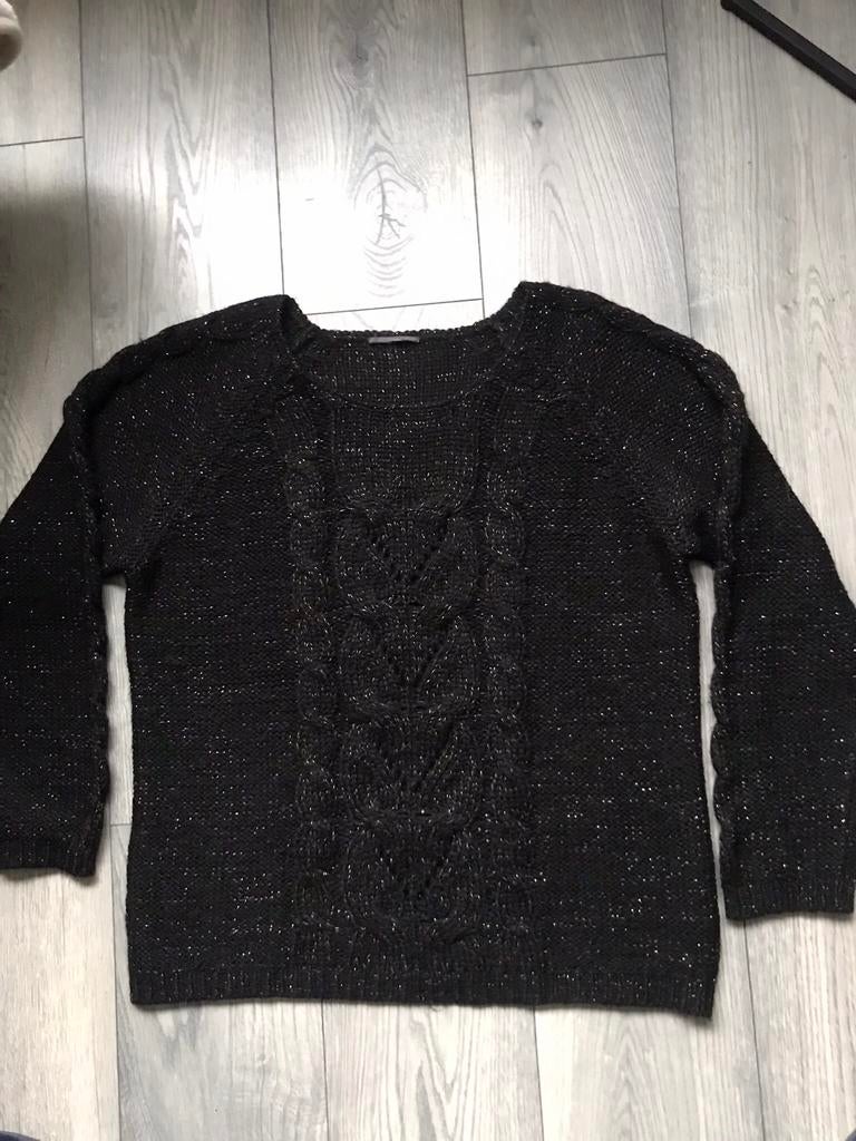 Z.g.a.n zwarte Kabel Trui met Glitters maat XL, Ophalen, Zo goed als nieuw, Maat 46/48 (XL) of groter, Zwart