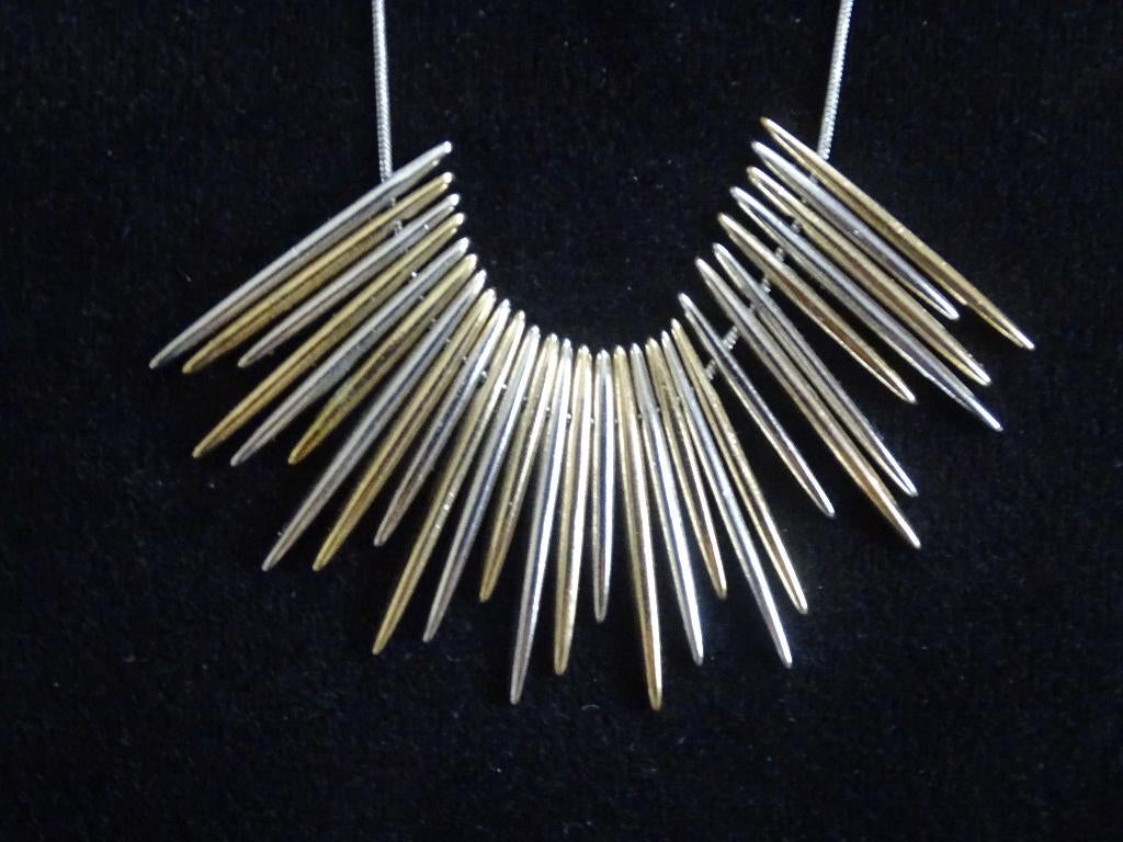 Vintage Modernistische Spike Ketting jaren 1970-1980, Sieraden, Tassen en Uiterlijk, Kettingen, Zo goed als nieuw, Overige materialen