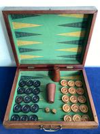 antiek Backgammon spel in koffer, Hobby en Vrije tijd, Ophalen of Verzenden