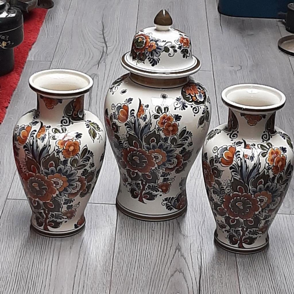 Kaststel Delft Polychroom - flora keramiek - handwerk, Ophalen