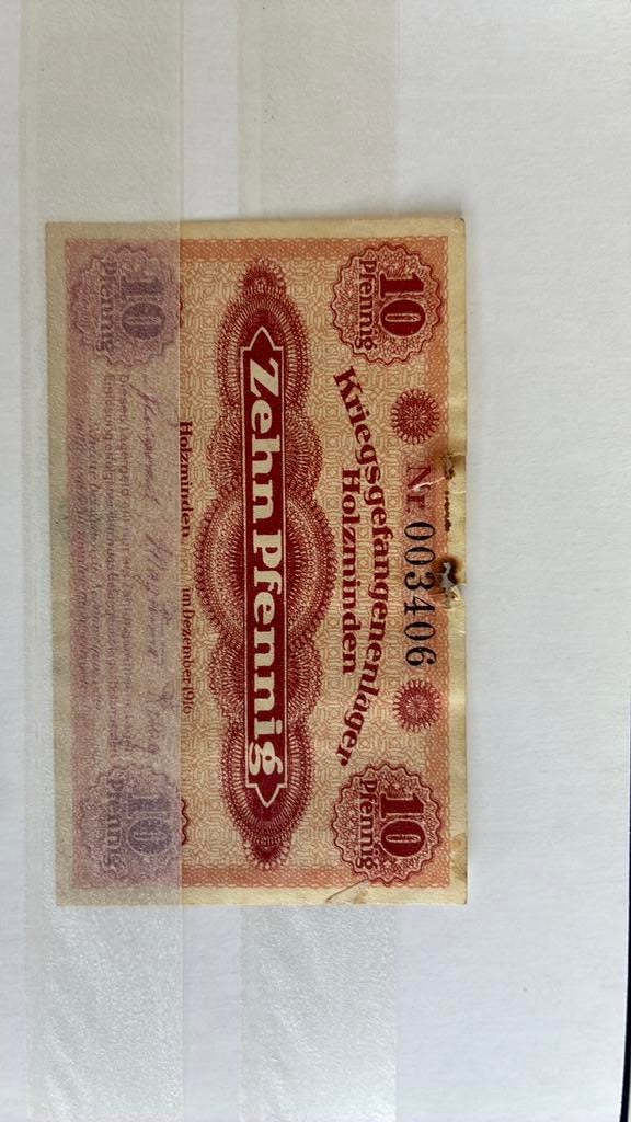 Duitsland 10 pf 1916 kriegsgefangenlager Holzminden, Ophalen of Verzenden, Duitsland
