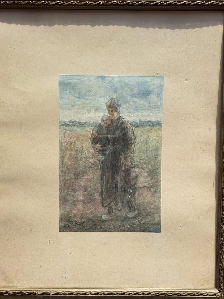 Afbeelding naar Jozef Israëls - Moeder en Kind (ingelijst), Antiek en Kunst, Ophalen